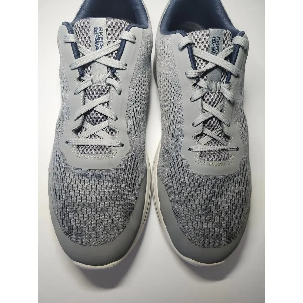 Skechers Men's Go Walk Arch Fit Grey Navy Sz 14 Athletic Sneaker Sporty Mesh